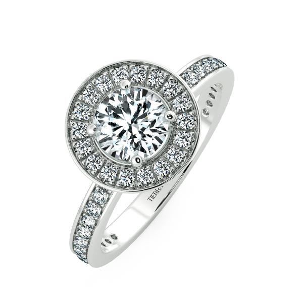 Halo Engagment Ring with Eternity Band and Halo Has Pedestal NCH2203 3